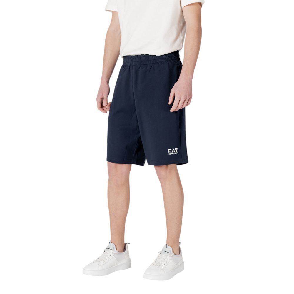 Men’s Ea7 Emporio Armani Blue Cotton Bermuda Shorts