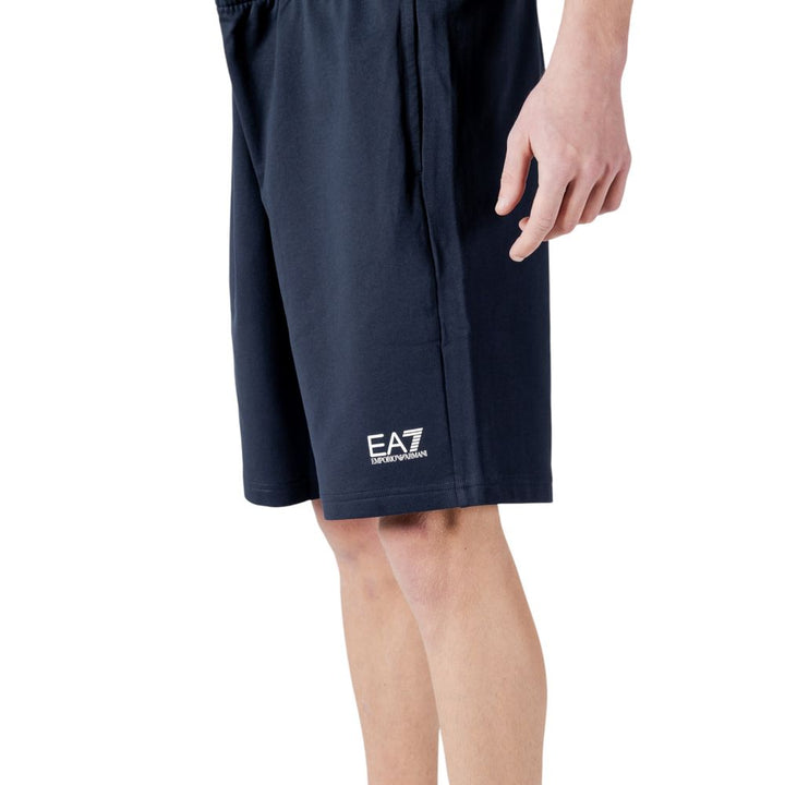 Men’s Ea7 Emporio Armani Blue Cotton Bermuda Shorts