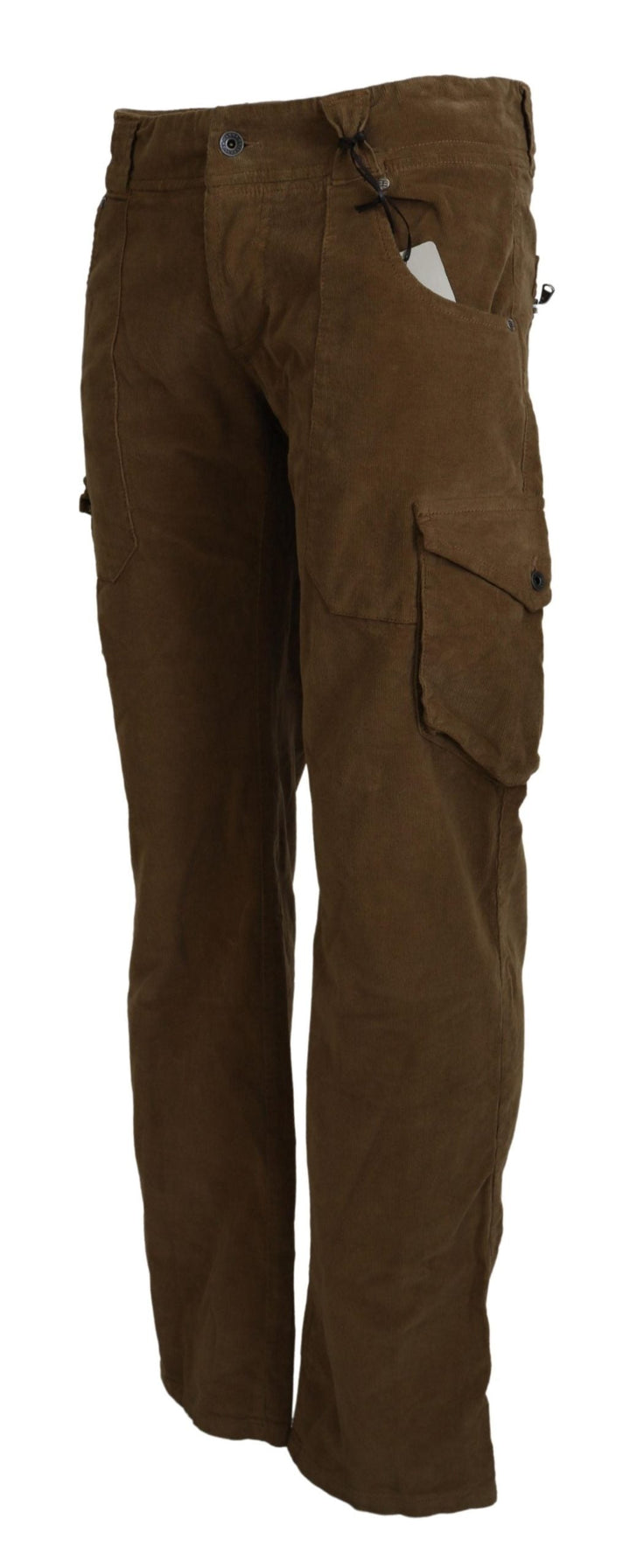 Men’s Ermanno Scervino Brown Cotton Corduroy Cargo Pants