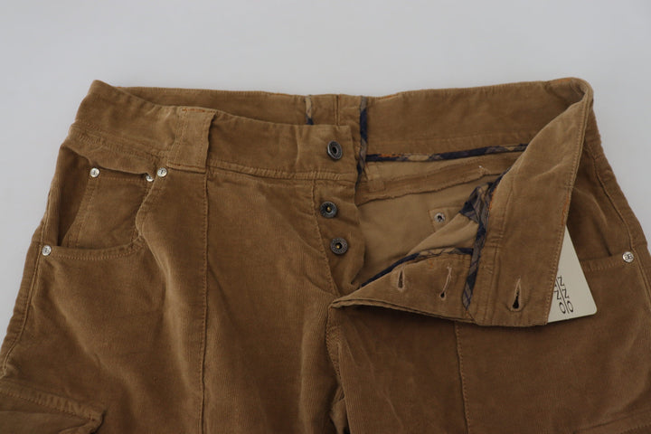 Men’s Ermanno Scervino Brown Cotton Corduroy Cargo Pants