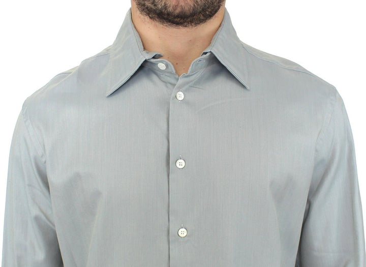 Men’s Ermanno Scervino Gray Cotton Long Sleeve Casual Shirt Top