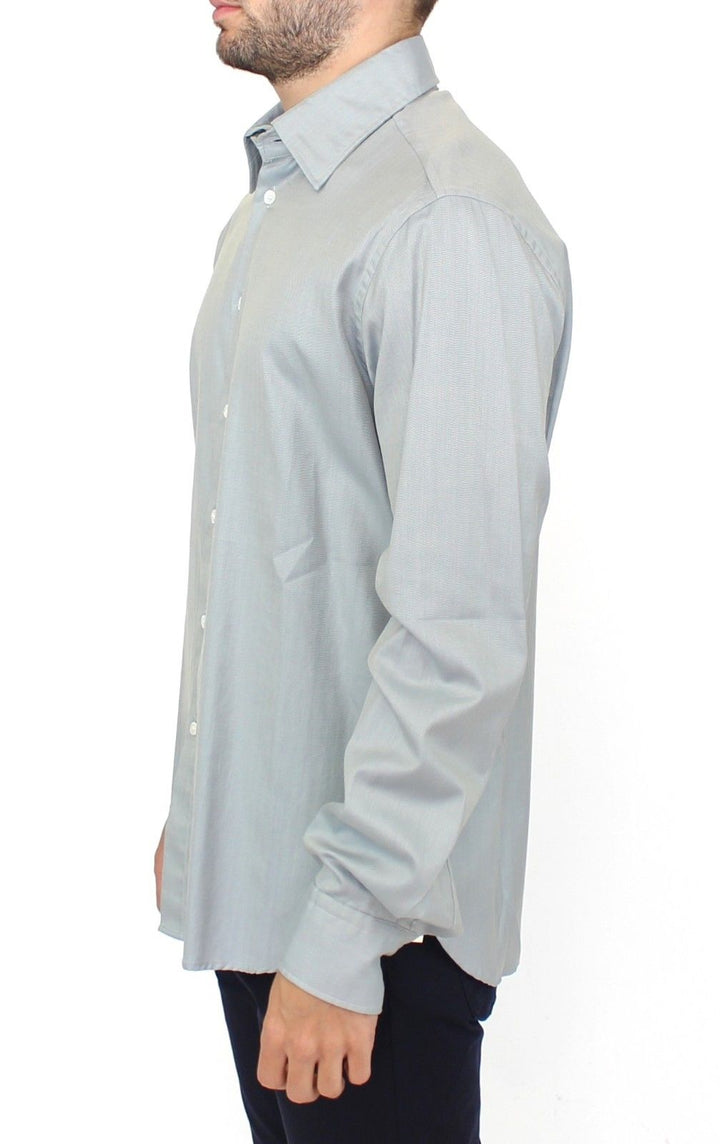 Men’s Ermanno Scervino Gray Cotton Long Sleeve Casual Shirt Top