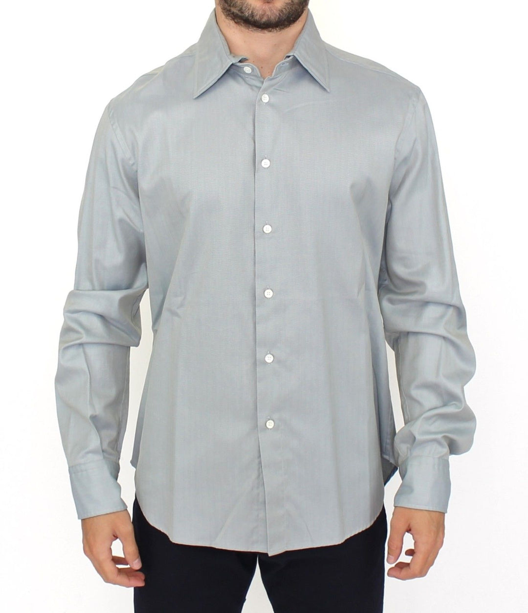 Men’s Ermanno Scervino Gray Cotton Long Sleeve Casual Shirt Top