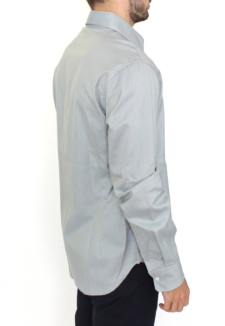 Men’s Ermanno Scervino Gray Cotton Long Sleeve Casual Shirt Top