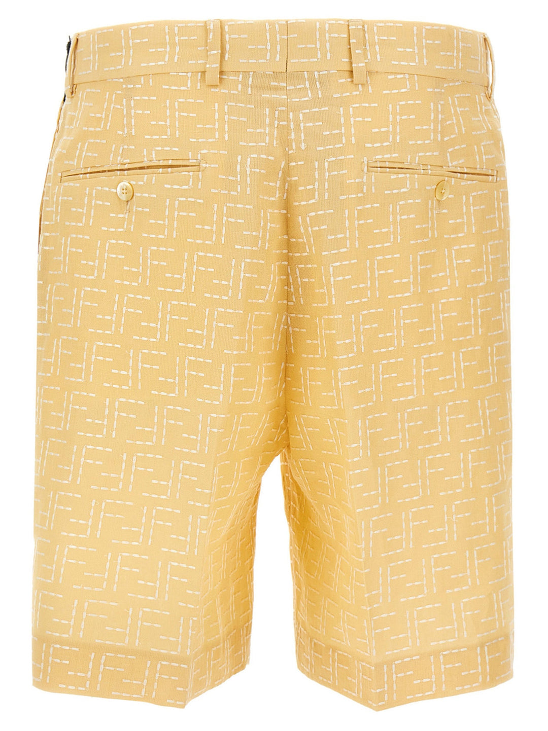 Fendi Bicolor Linen Bermuda Shorts