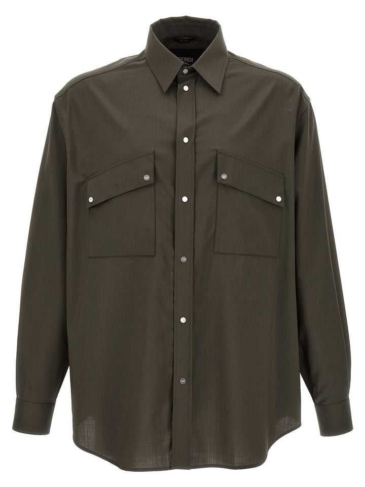Fendi Bicolor Wool Blouse