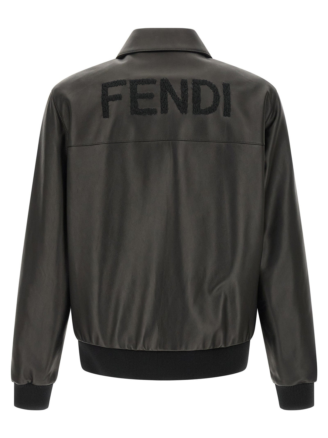 Fendi Black Lamb Leather Leather Jacket