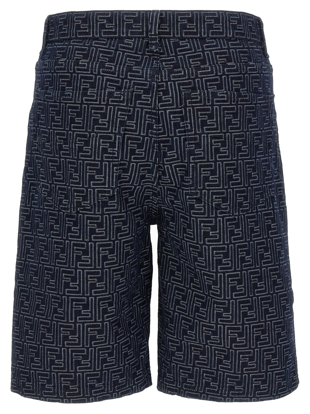 Fendi Blue Cotton Bermuda Shorts