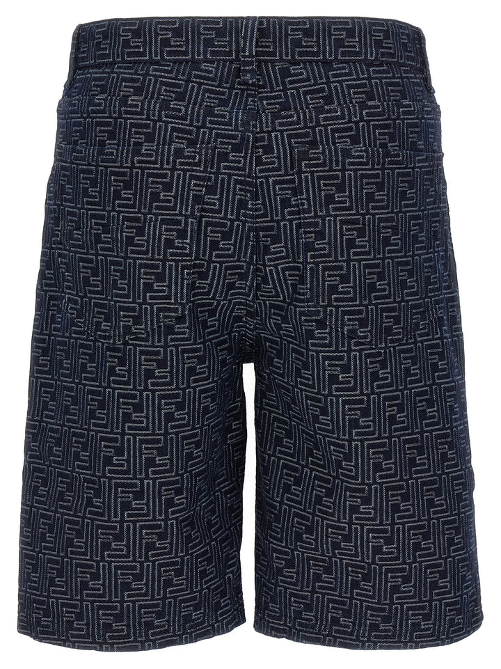 Fendi Blue Cotton Bermuda Shorts