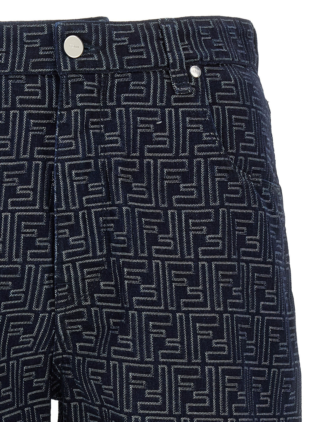 Fendi Blue Cotton Bermuda Shorts