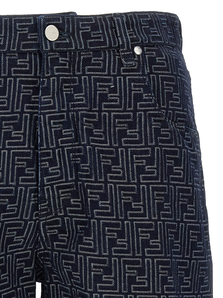Fendi Blue Cotton Bermuda Shorts