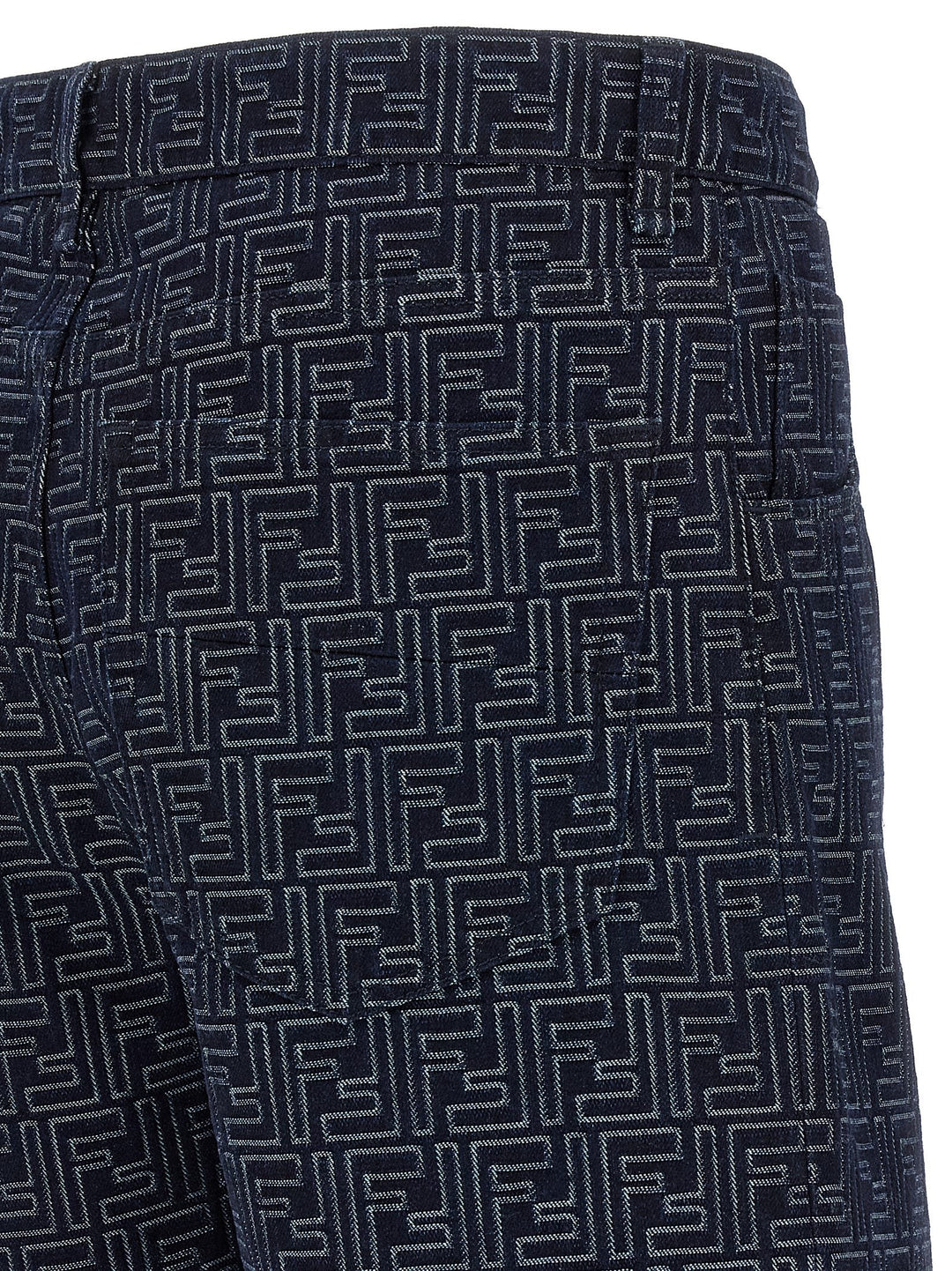 Fendi Blue Cotton Bermuda Shorts