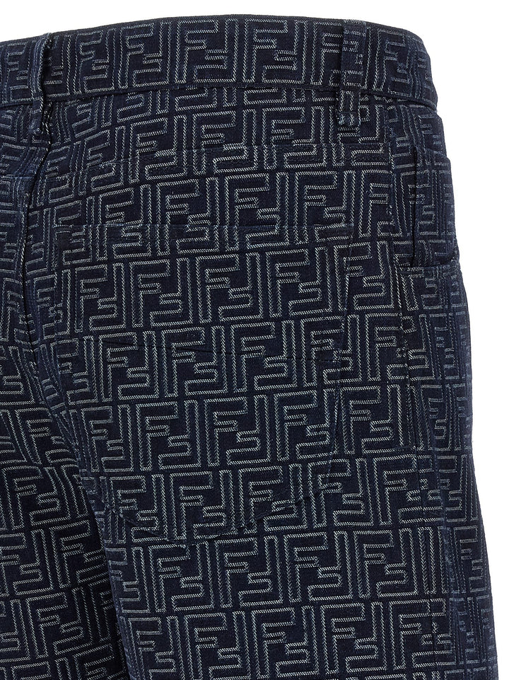 Fendi Blue Cotton Bermuda Shorts
