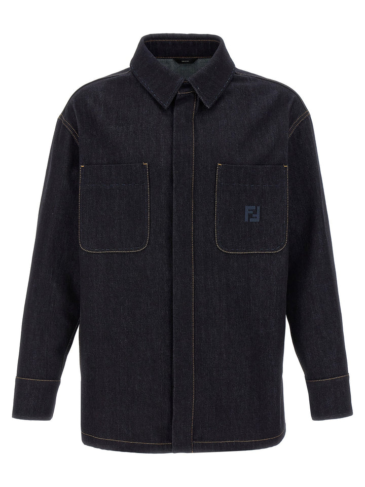 Fendi Blue Cotton Denim Jacket