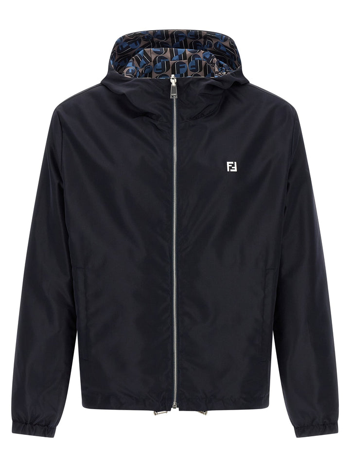 Fendi Blue Polyester Shell Jacket