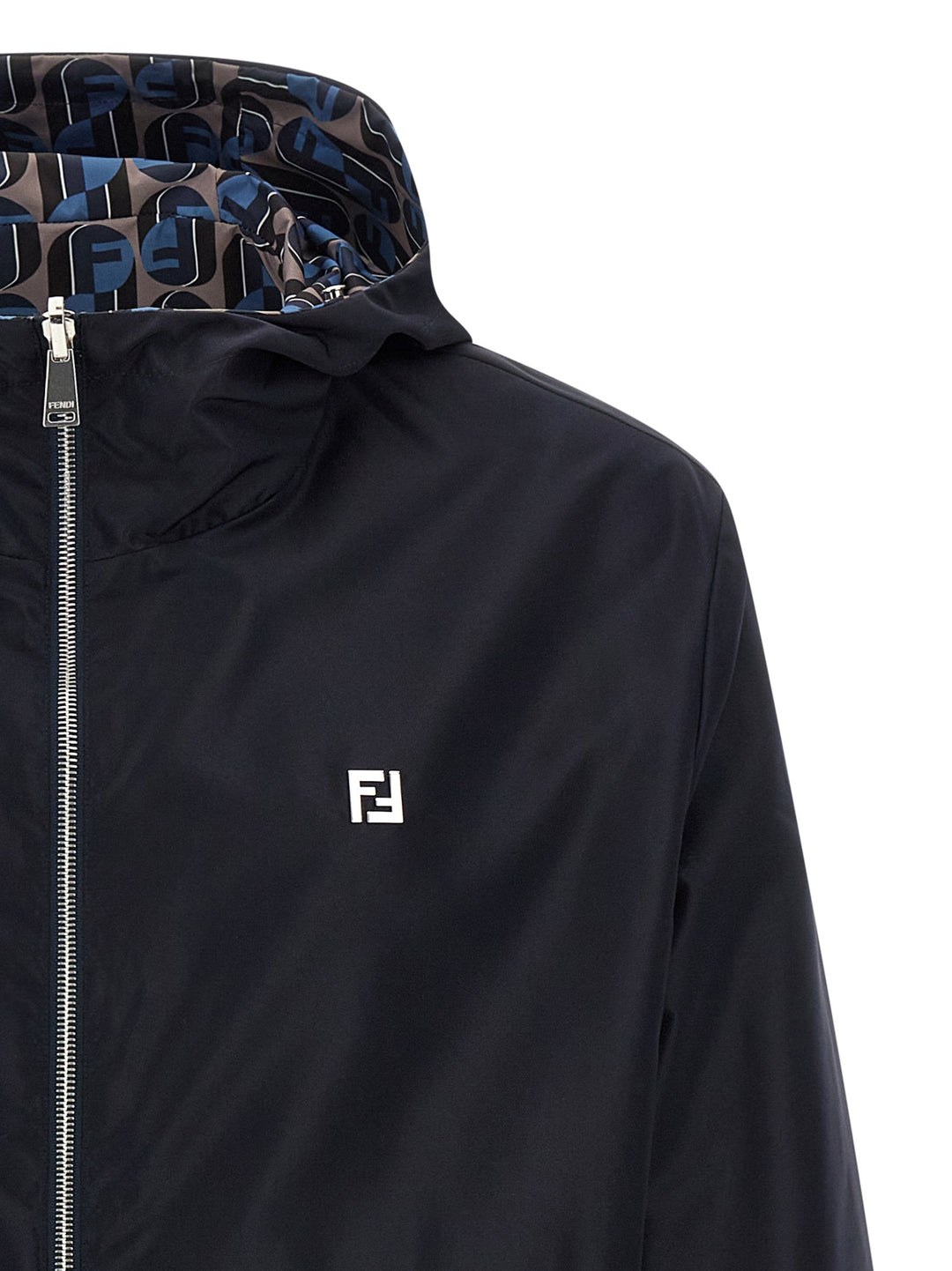 Fendi Blue Polyester Shell Jacket