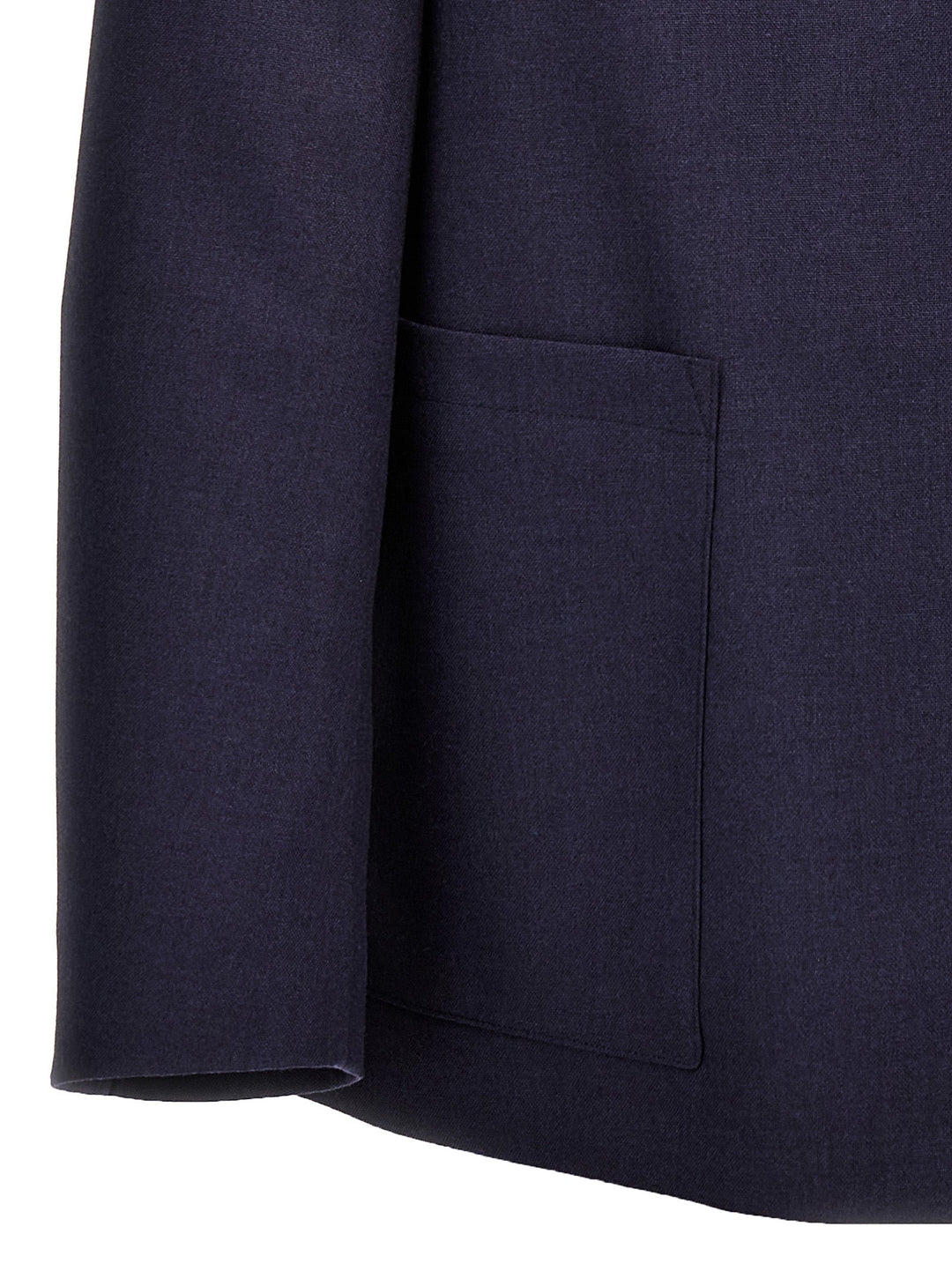 Fendi Blue Virgin Wool Full-Length Jacket