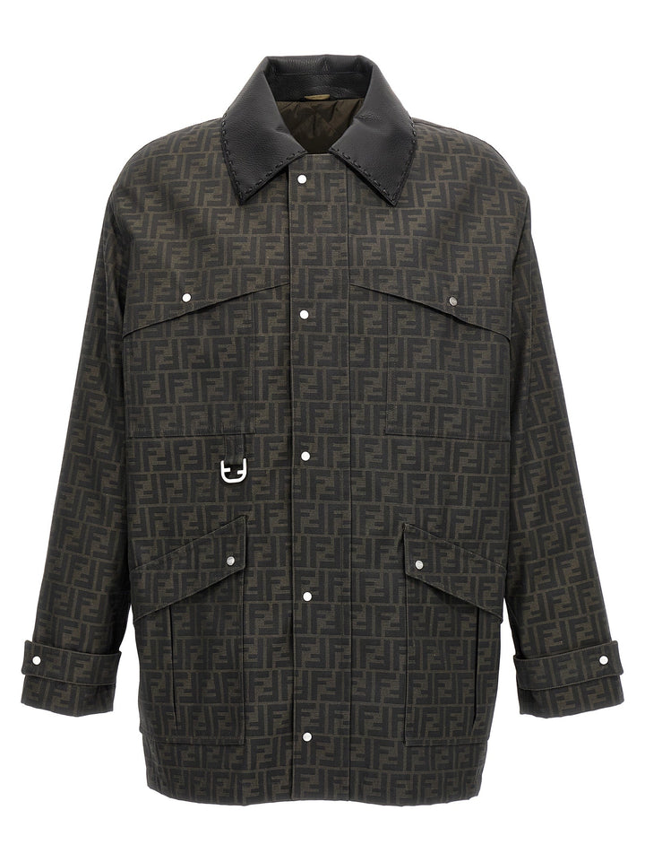 Fendi Brown Polyester Full-Length Jacket