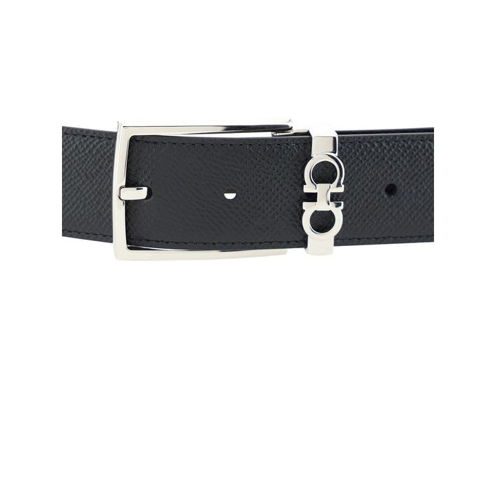 Ferragamo Black Calf Leather Bos Taurus Belt