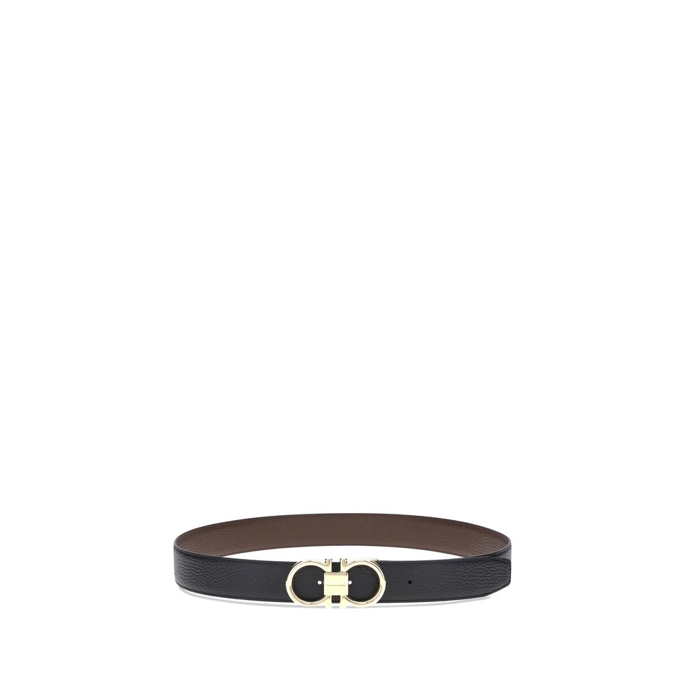 Ferragamo Black Calf Leather Bos Taurus Belt