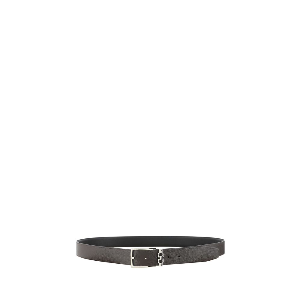 Ferragamo Black Calf Leather Bos Taurus Belt