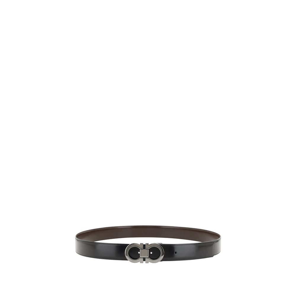 Ferragamo Black Calf Leather Bos Taurus Belt