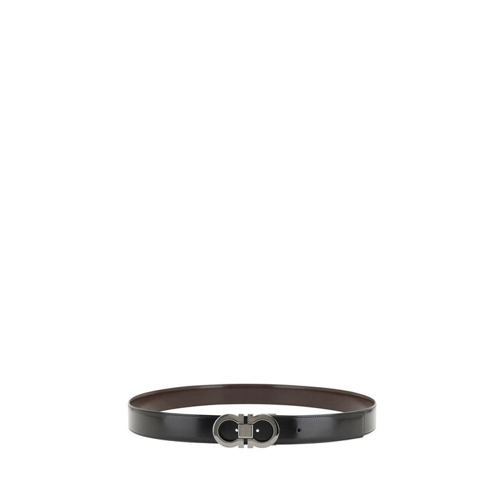 Ferragamo Black Calf Leather Bos Taurus Belt