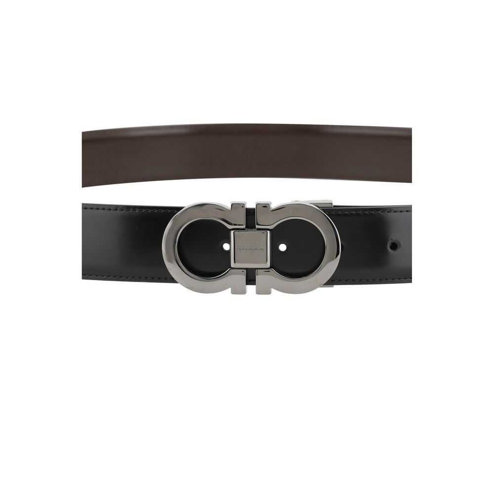 Ferragamo Black Calf Leather Bos Taurus Belt