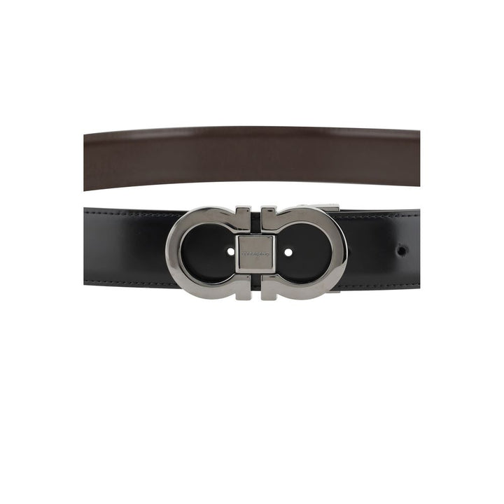 Ferragamo Black Calf Leather Bos Taurus Belt