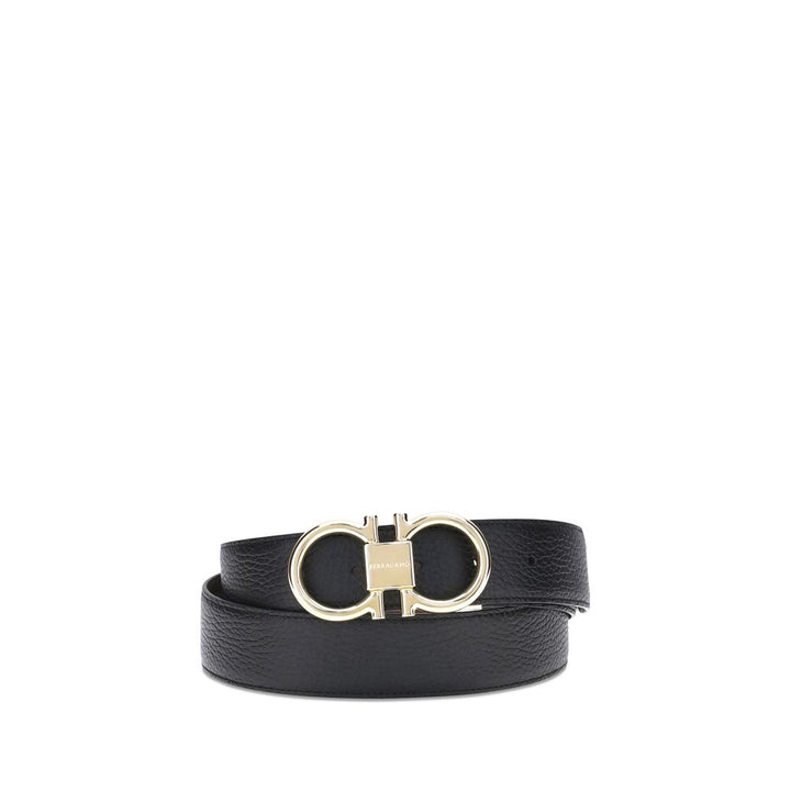 Ferragamo Black Calf Leather Bos Taurus Belt