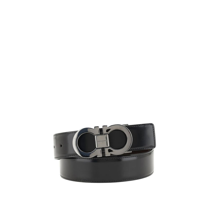 Ferragamo Black Calf Leather Bos Taurus Belt