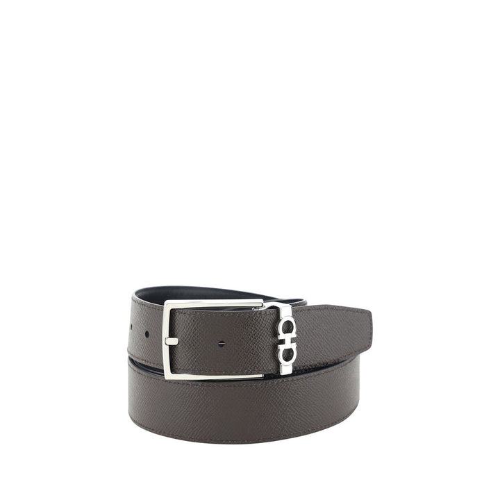 Ferragamo Black Calf Leather Bos Taurus Belt
