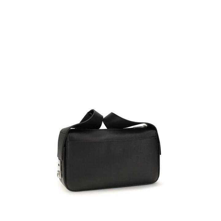Men’s Ferragamo Black Calf Leather Bos Taurus Shoulder Bag