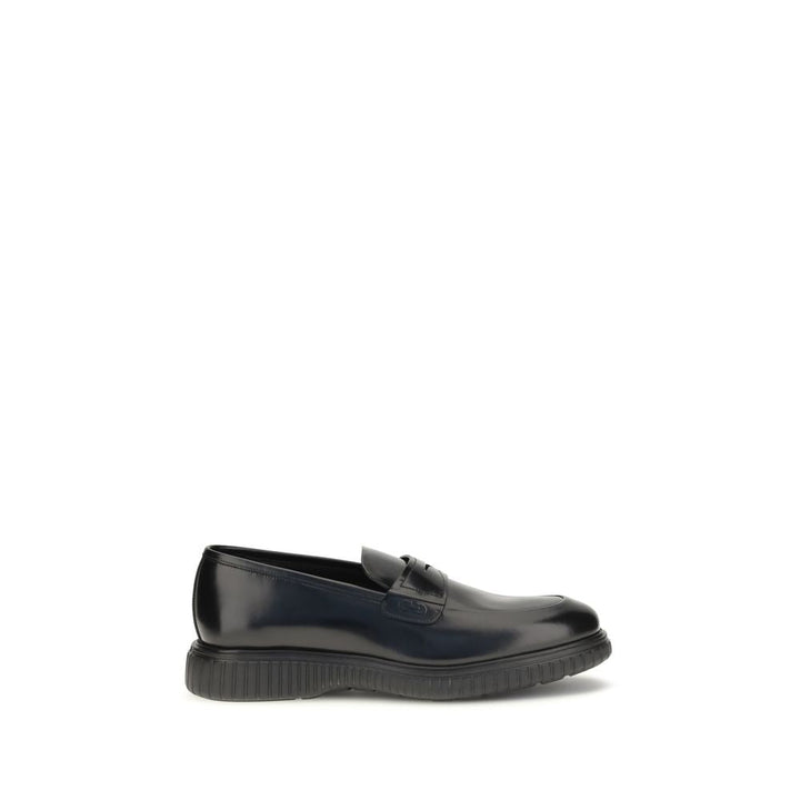 Men’s Ferragamo Black Calf Leather Bos Taurus Slip-on Loafers