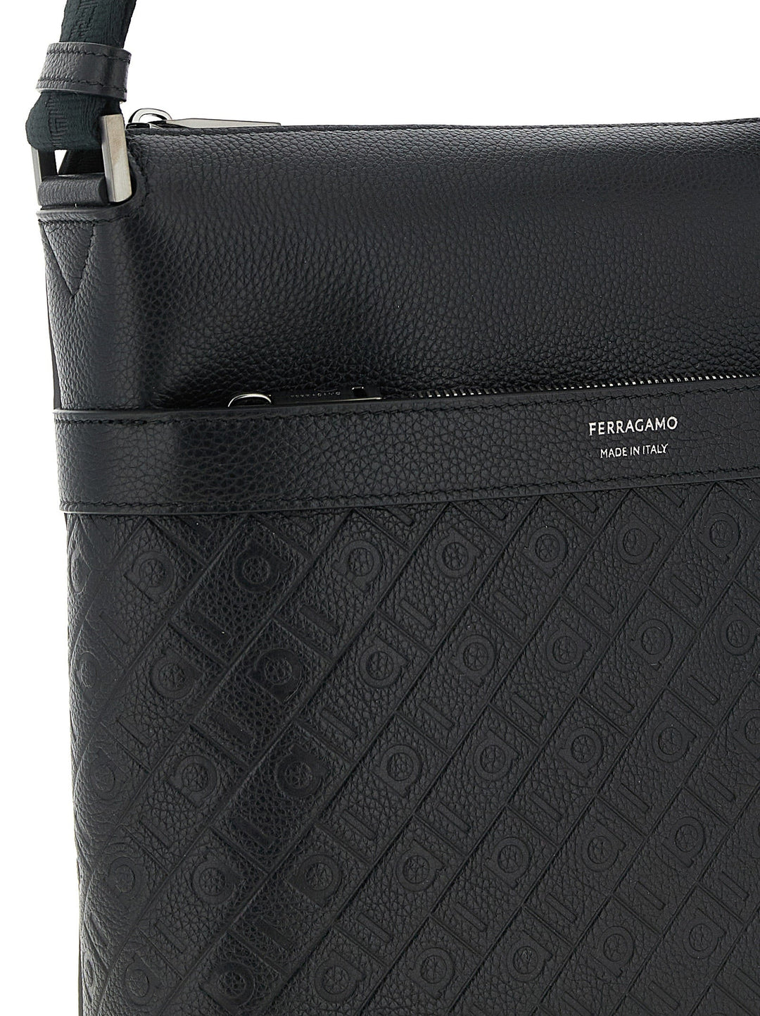 Men’s Ferragamo Black Calfskin Crossbody Bag