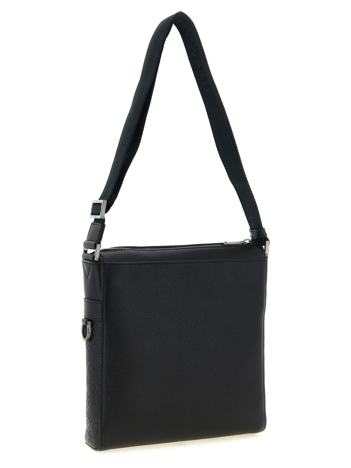 Men’s Ferragamo Black Calfskin Crossbody Bag