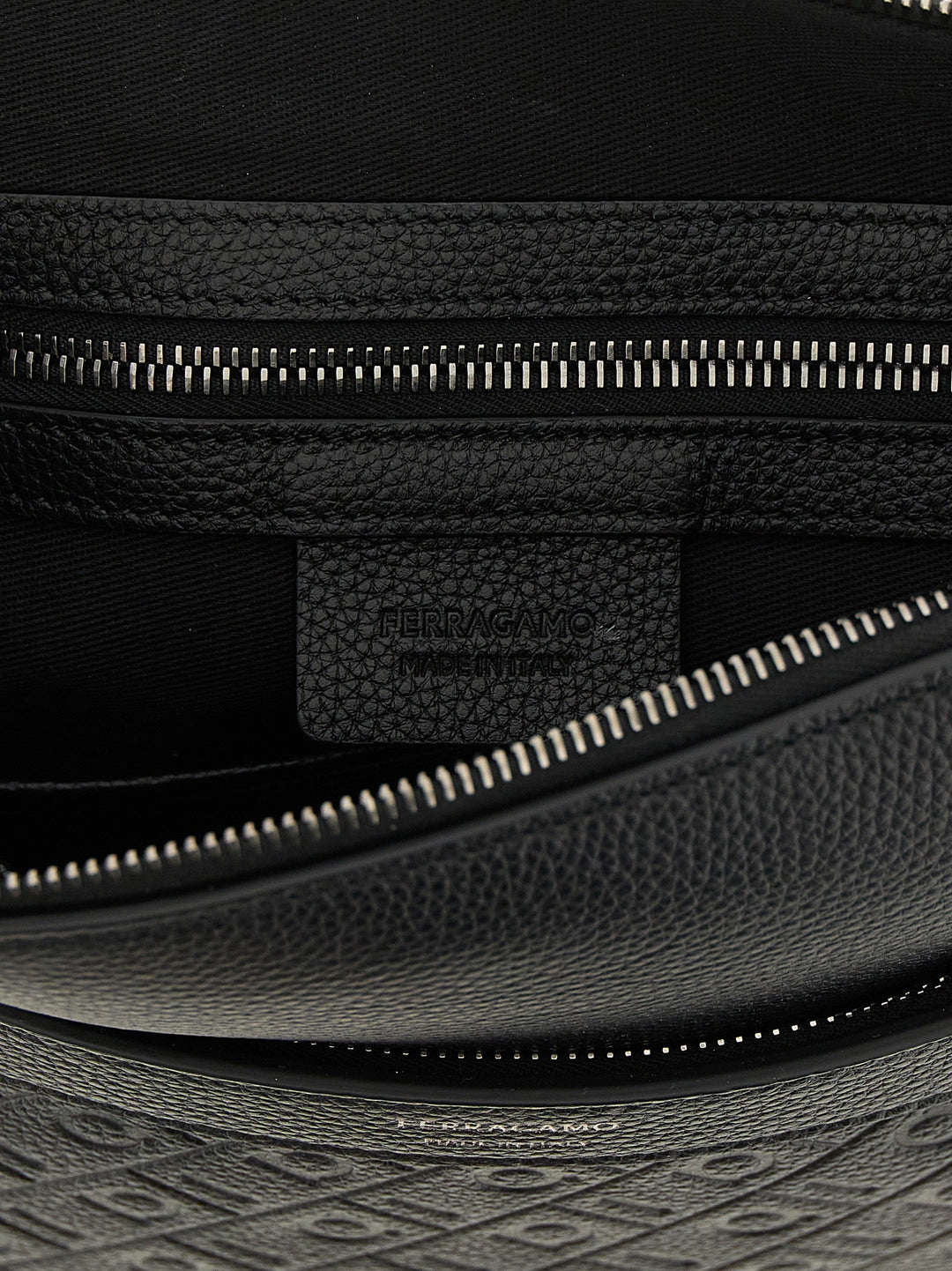 Men’s Ferragamo Black Calfskin Crossbody Bag