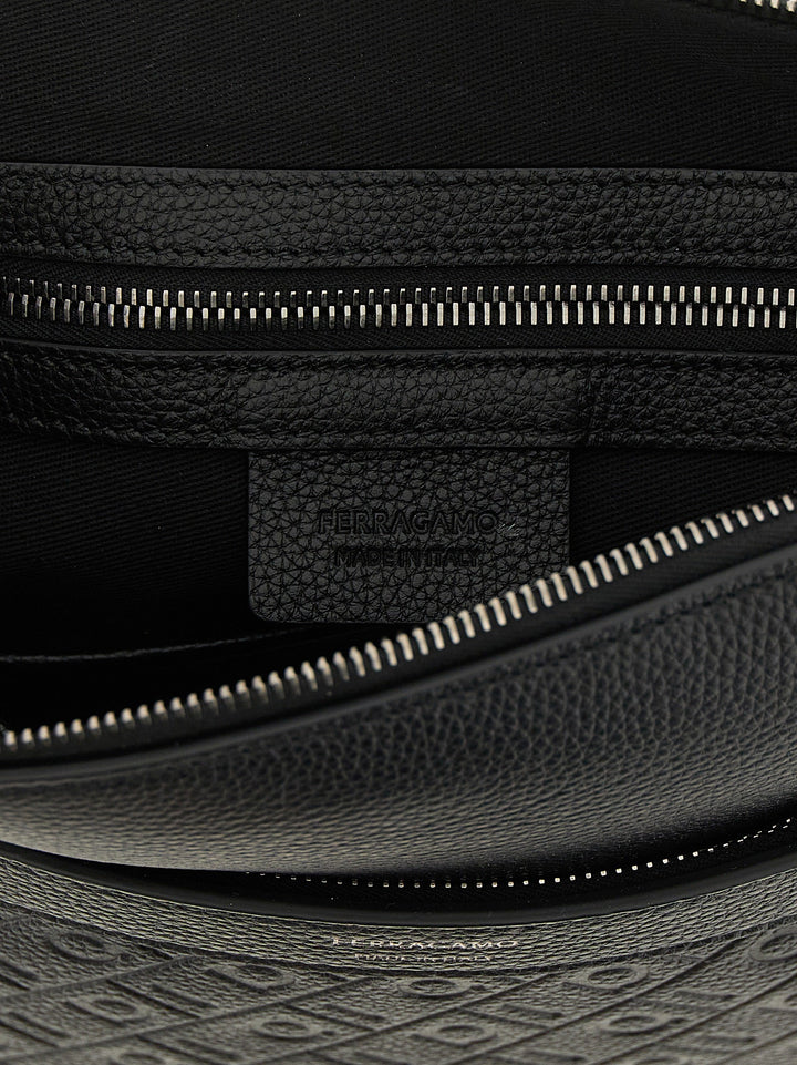 Men’s Ferragamo Black Calfskin Crossbody Bag