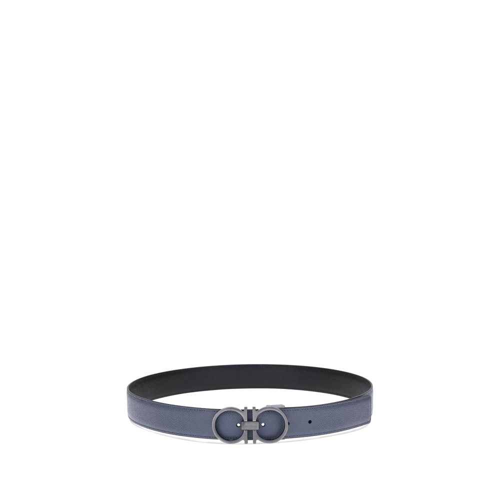 Ferragamo Blue Calf Leather Bos Taurus Regular Belt