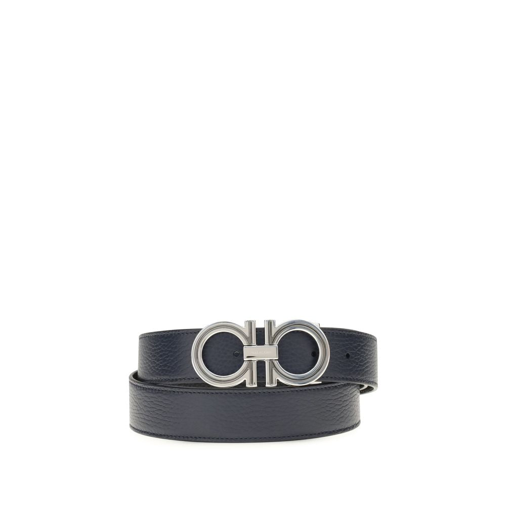 Ferragamo Blue Calf Leather Bos Taurus Regular Belt