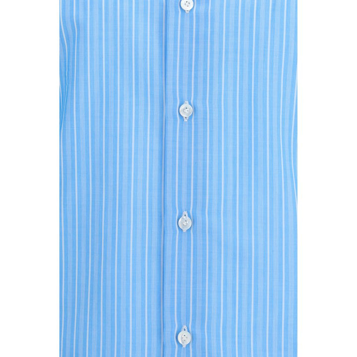 Finamore Blue Cotton Shirt