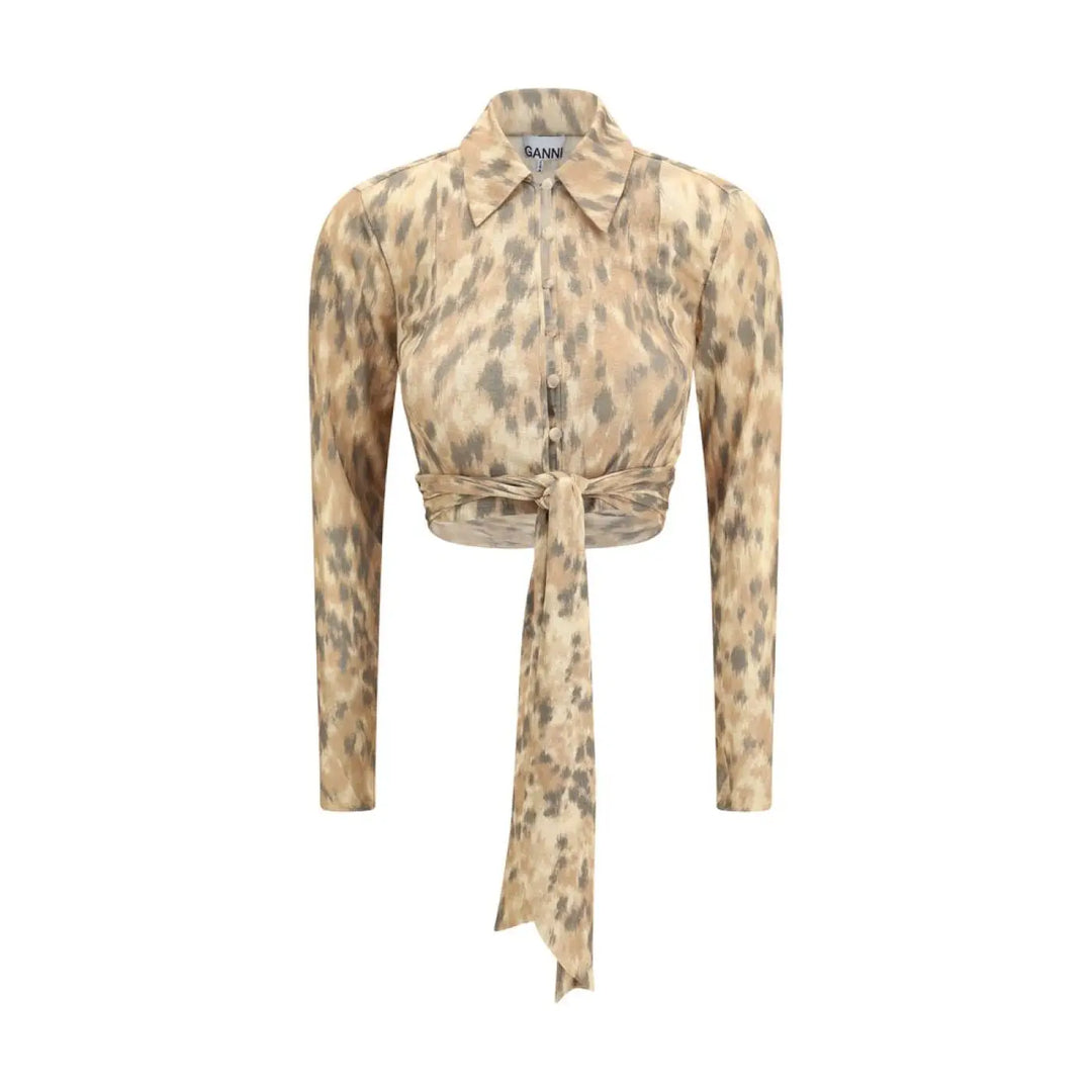 Men’s Ganni Beige Recycled Polyester Blouse