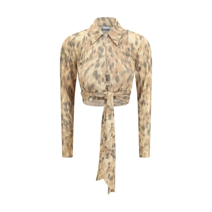 Men’s Ganni Beige Recycled Polyester Blouse
