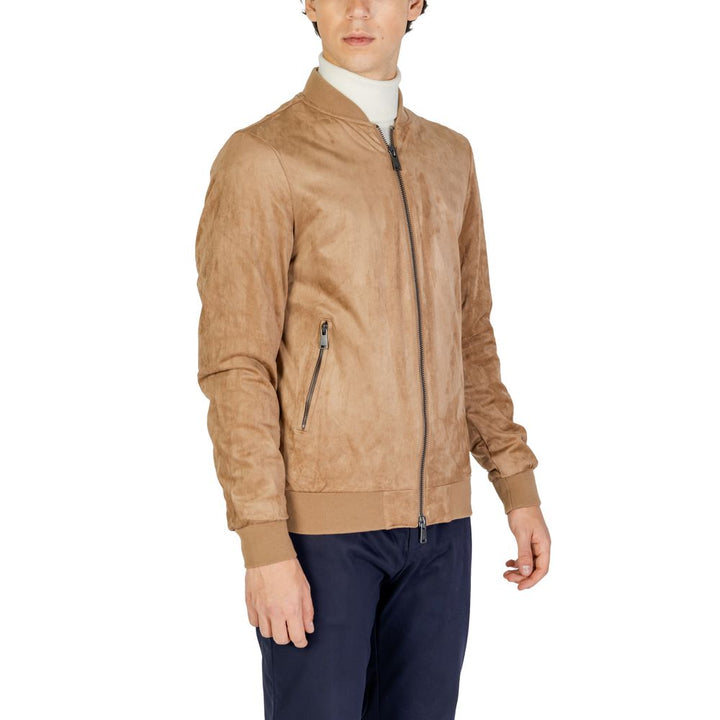 Men’s Gianni Lupo Beige Polyester Bomber