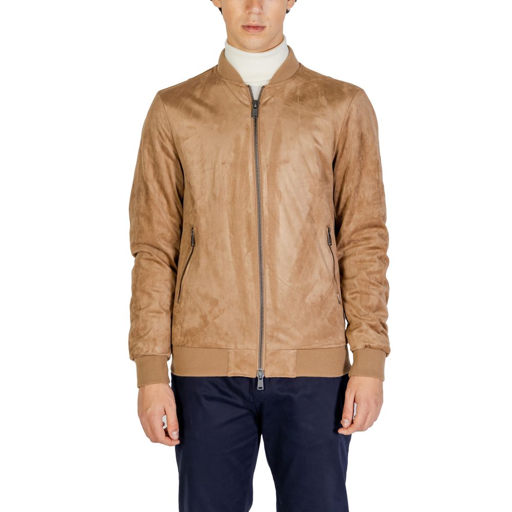 Men’s Gianni Lupo Beige Polyester Bomber