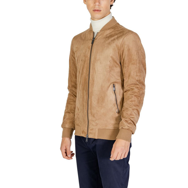 Men’s Gianni Lupo Beige Polyester Bomber