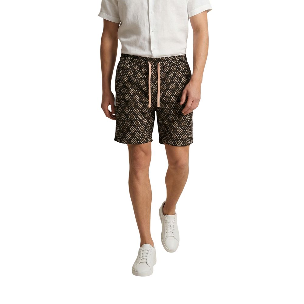 Men’s Gianni Lupo Black Cotton Bermuda Shorts
