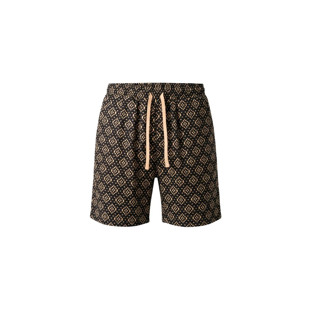 Men’s Gianni Lupo Black Cotton Bermuda Shorts