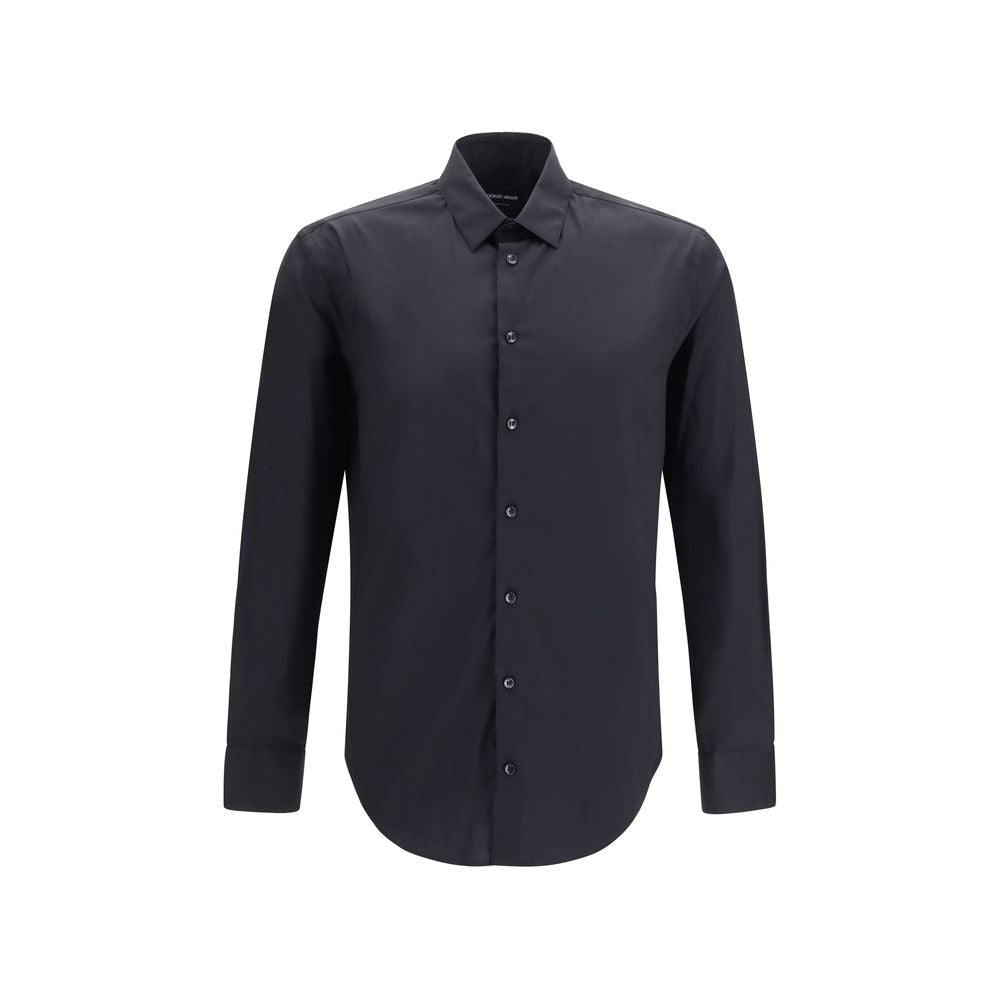 Men’s Giorgio Armani Black Cotton Dress Shirt