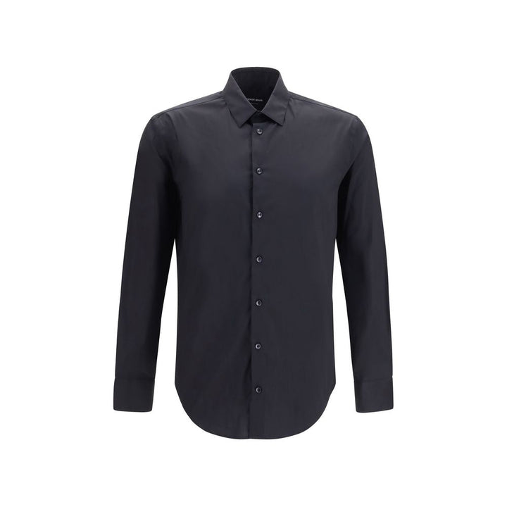 Men’s Giorgio Armani Black Cotton Dress Shirt